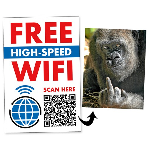Wifi gorilla middle finger - middle,